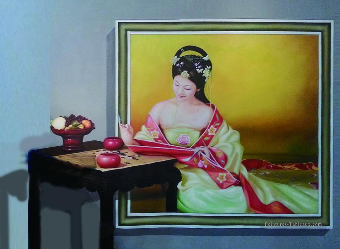 Jeune fille chinoise 3D Peintures à l'huile